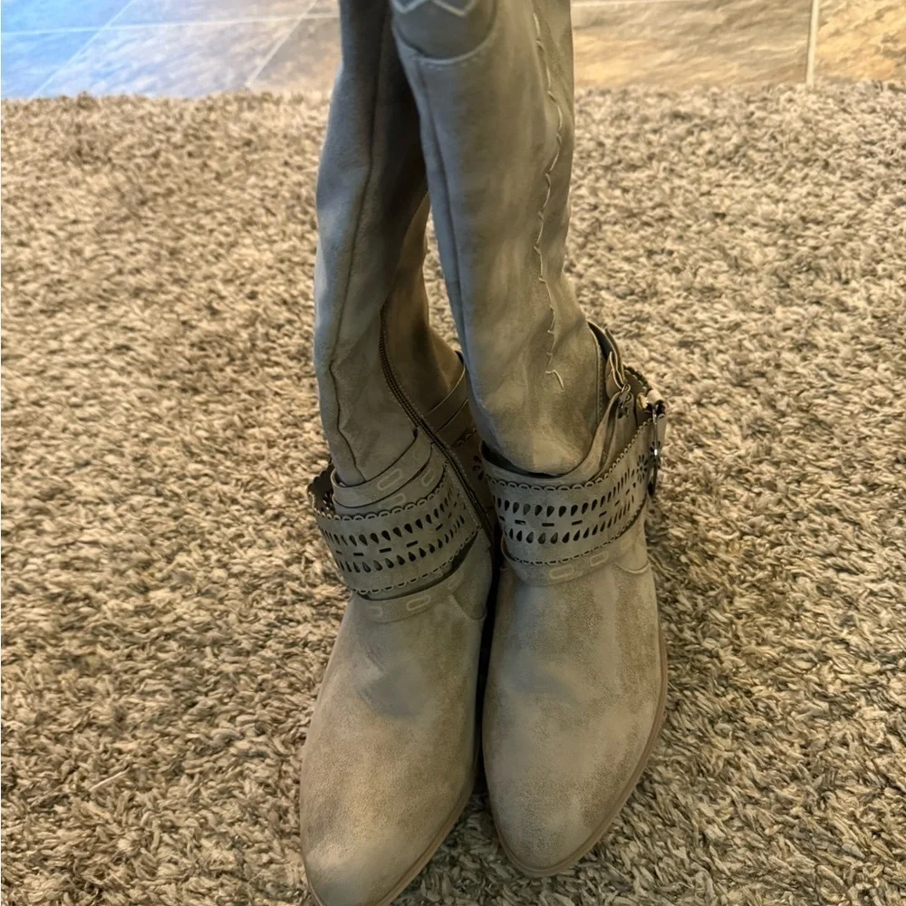 Source Unknown Gray Over the Knee Boots